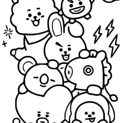 Desenhos do BT21 para Colorir e Imprimir - Colorir Tudo